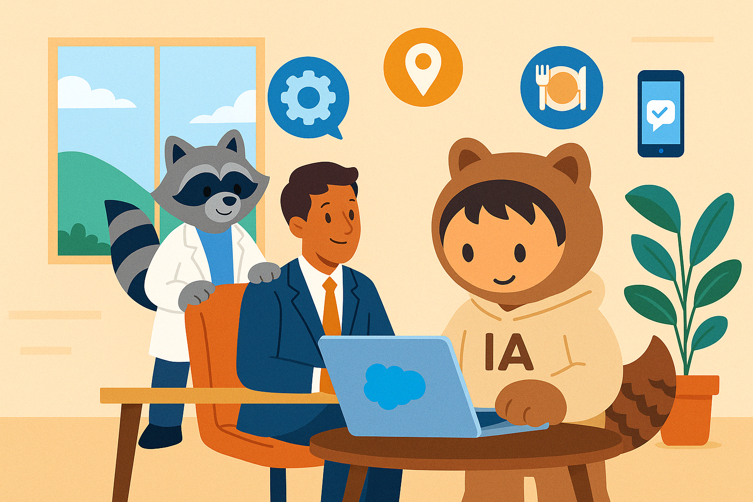 Illustration agents autonomes Salesforce